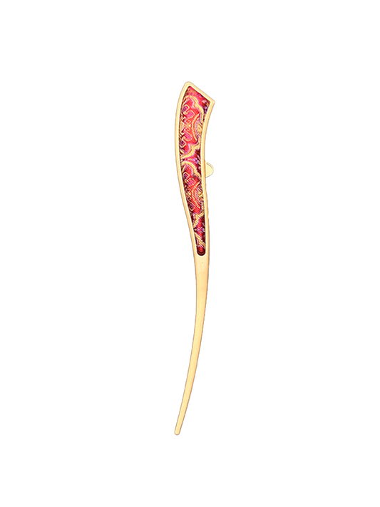 Red Victory Pattern Song Brocade Hairpin · Yu Jiutian 御九天红色定胜纹宋锦发簪