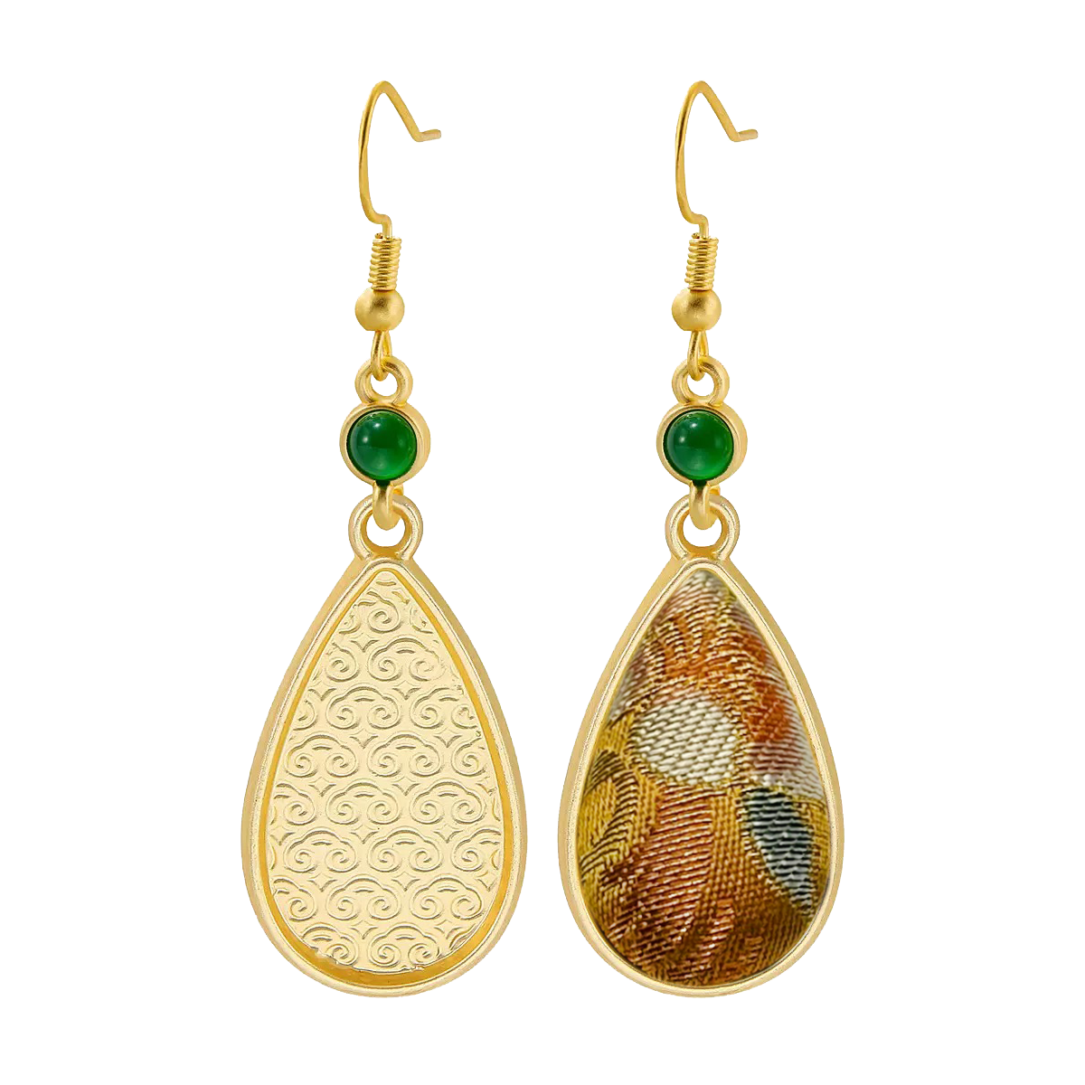 Sanma Butterfly & Blossom Song Brocade Earrings 三马蝶恋花宋锦耳环