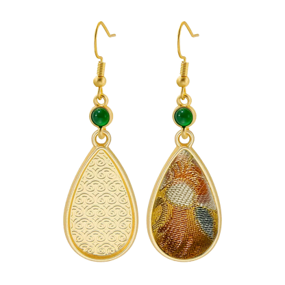 Sanma Butterfly & Blossom Song Brocade Earrings 三马蝶恋花宋锦耳环
