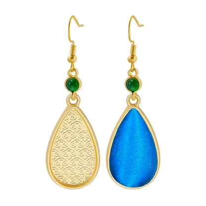 Teardrop Vintage Silk Satin Earrings 水滴老缎耳环