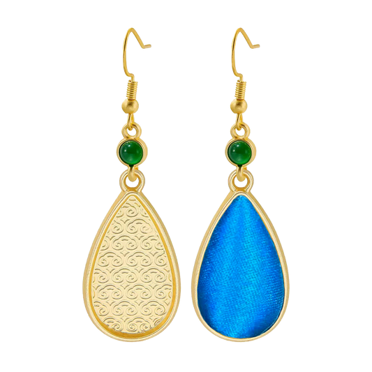 Teardrop Vintage Silk Satin Earrings 水滴老缎耳环